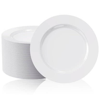 SENSATIONS Heavyweight Plastic Dinner Plates - Clear Pebble, 10 count