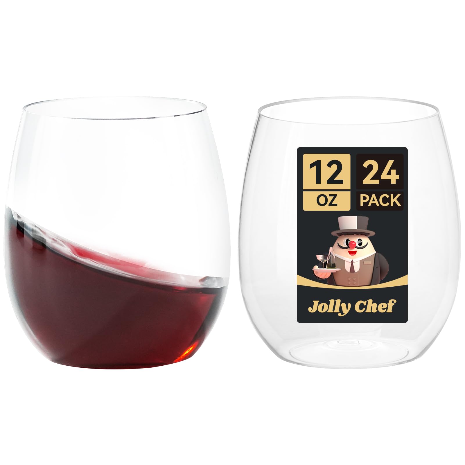 SENSATIONS 12 oz Plastic Wine Glasses, 4 count