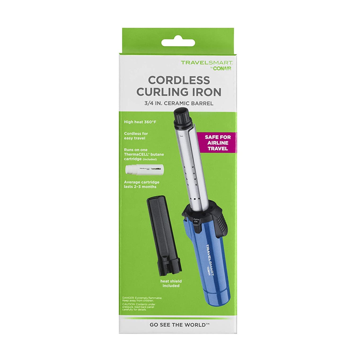Travel Smart Ceramic Mini Curling Iron, 1"