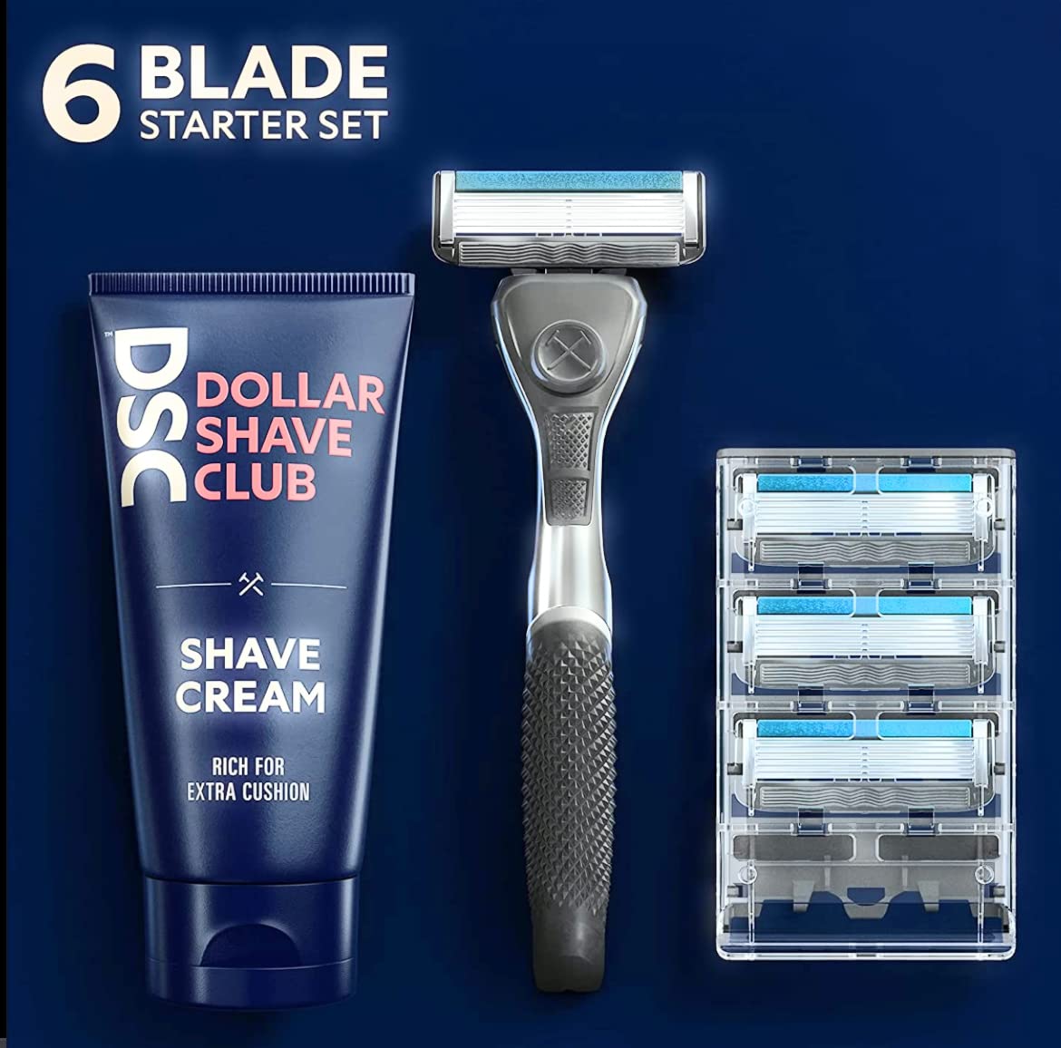 DOLLAR SHAVE RAZOR 6 BLD STRTR