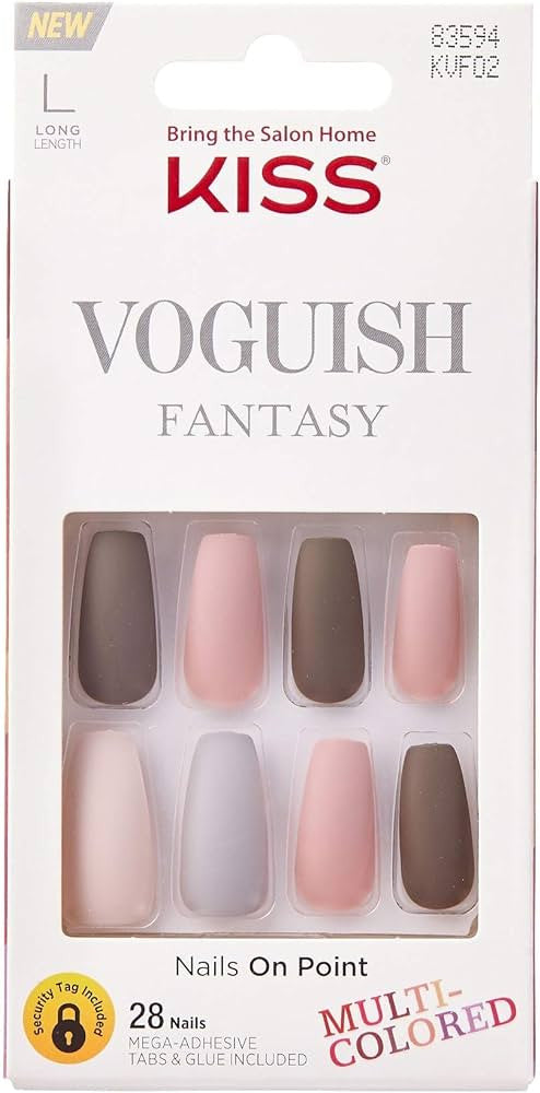 Kiss Voguish Fantasy Nails 28 Count Multi-Colored Long