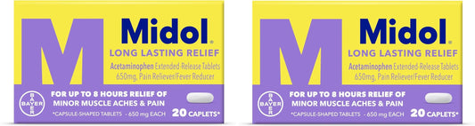 MIDOL LONG LASTING RELIEF 650MG CPL 20CT