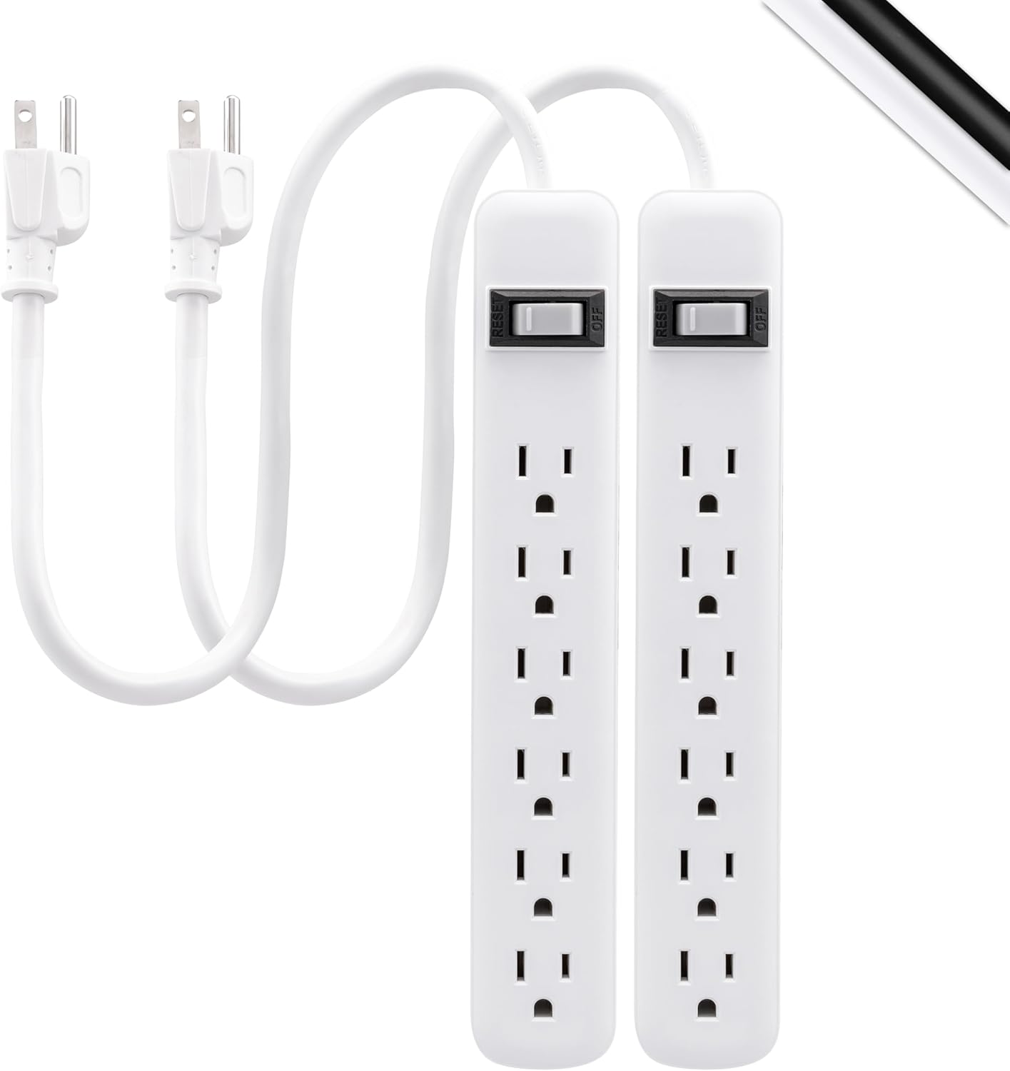 GE 6-OUTLET POWER STRIP 3FT