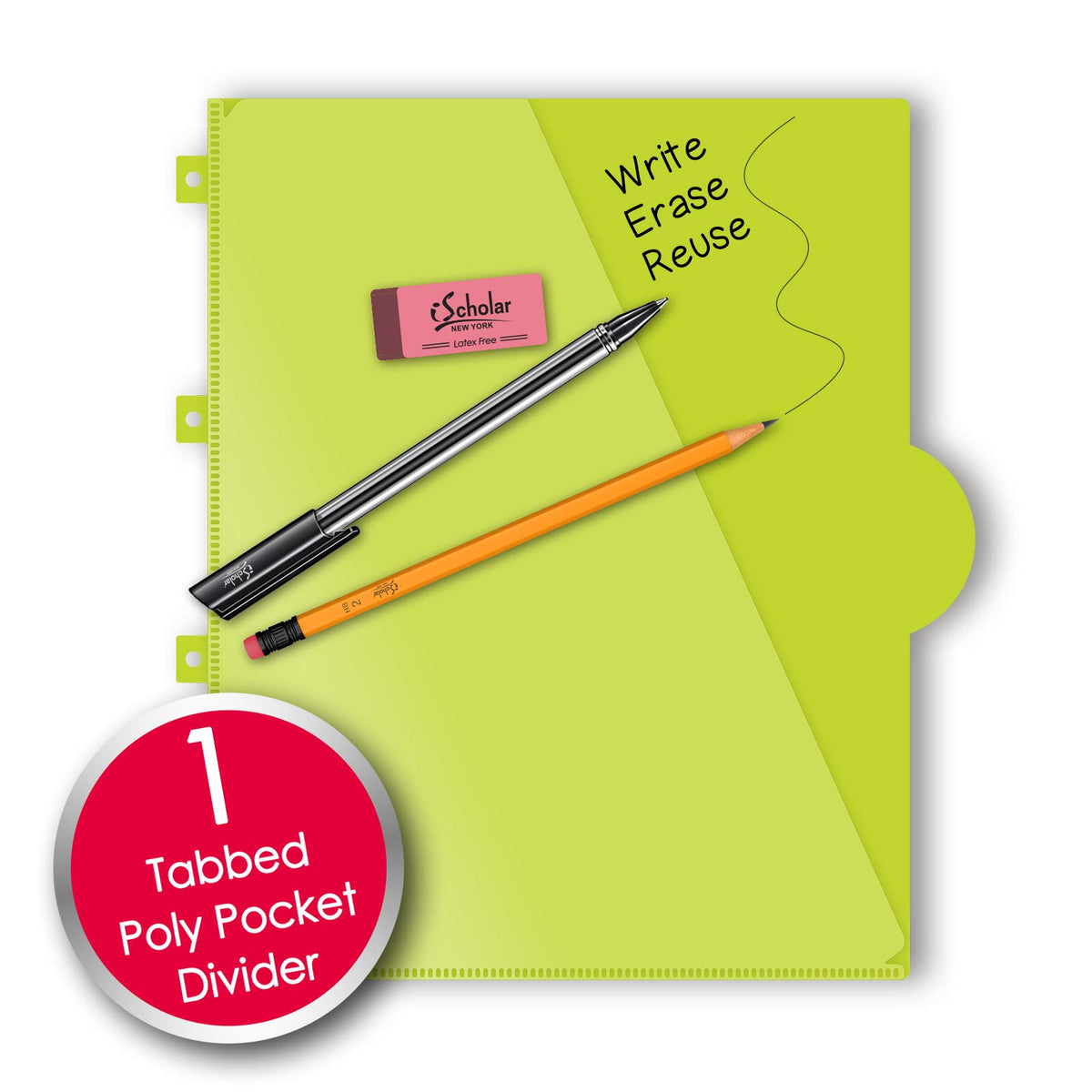 iScholar iQ Bold Index Card Tray with Assorted Colors, 150 Ruled Cards