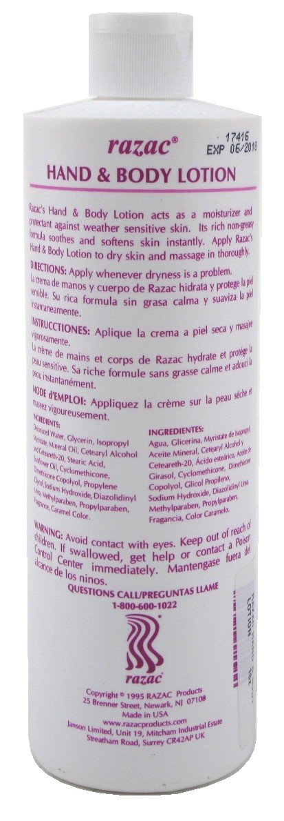 RAZAC HAND & BODY LOTION   2 OZ