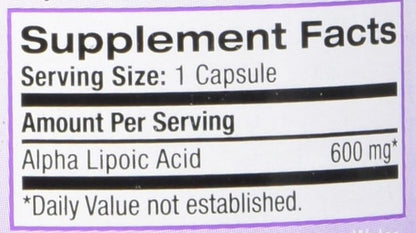 ALPHA LIPOIC ACID 600MG CAP 60CT NAT TRU