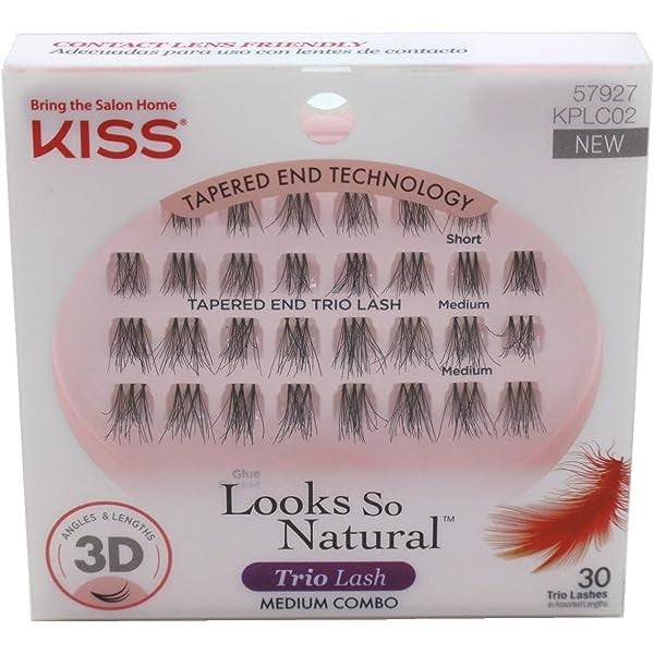 Kiss Looks So Natural Trio Lashes Medium Combo 30 Count