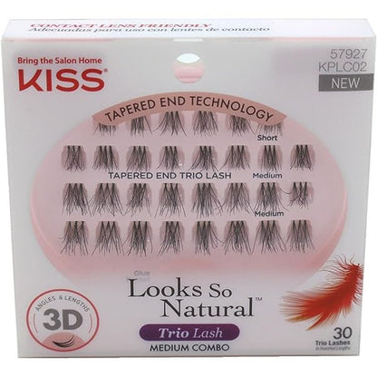 Kiss Looks So Natural Trio Lashes Medium Combo 30 Count