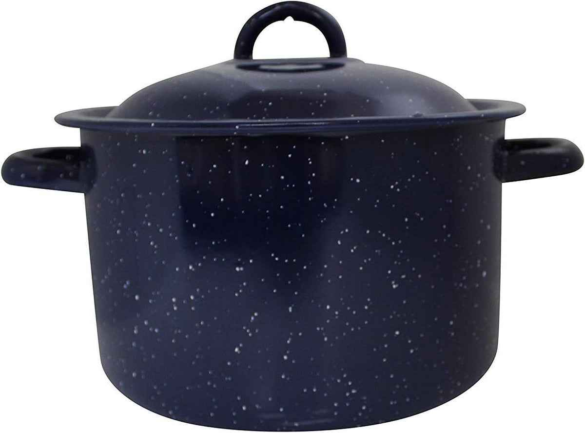 Imusa Blue Enamel Stock Pot with Lid, 12 Quart