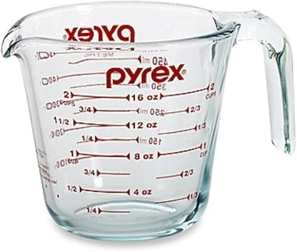 Pyrex 4 Cup (32 Oz) Glass Measuring Cup, Clear/Red