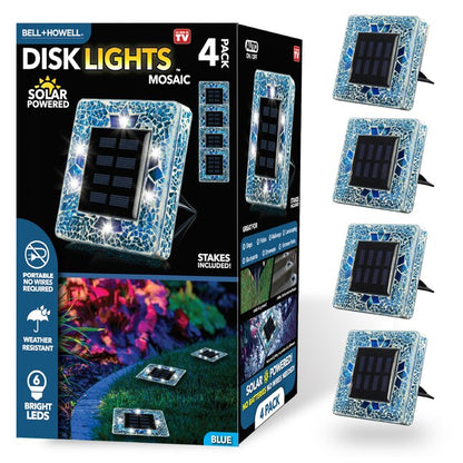 Bell + Howell LED Solar Powered Disk Lights, 4 count