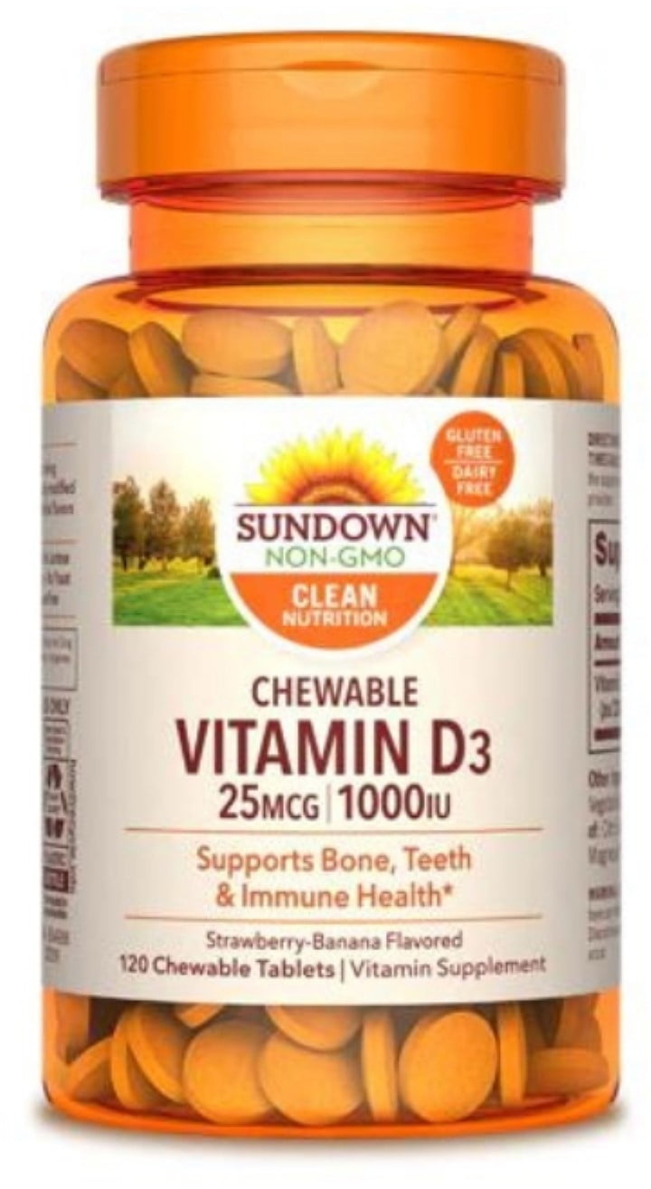 VIT D3 1000IU CHEW TAB 120CT SUNDOWN