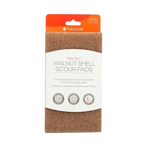 FULL CIRCLE SCOUR PADS,NEAT NUT,WALNT
