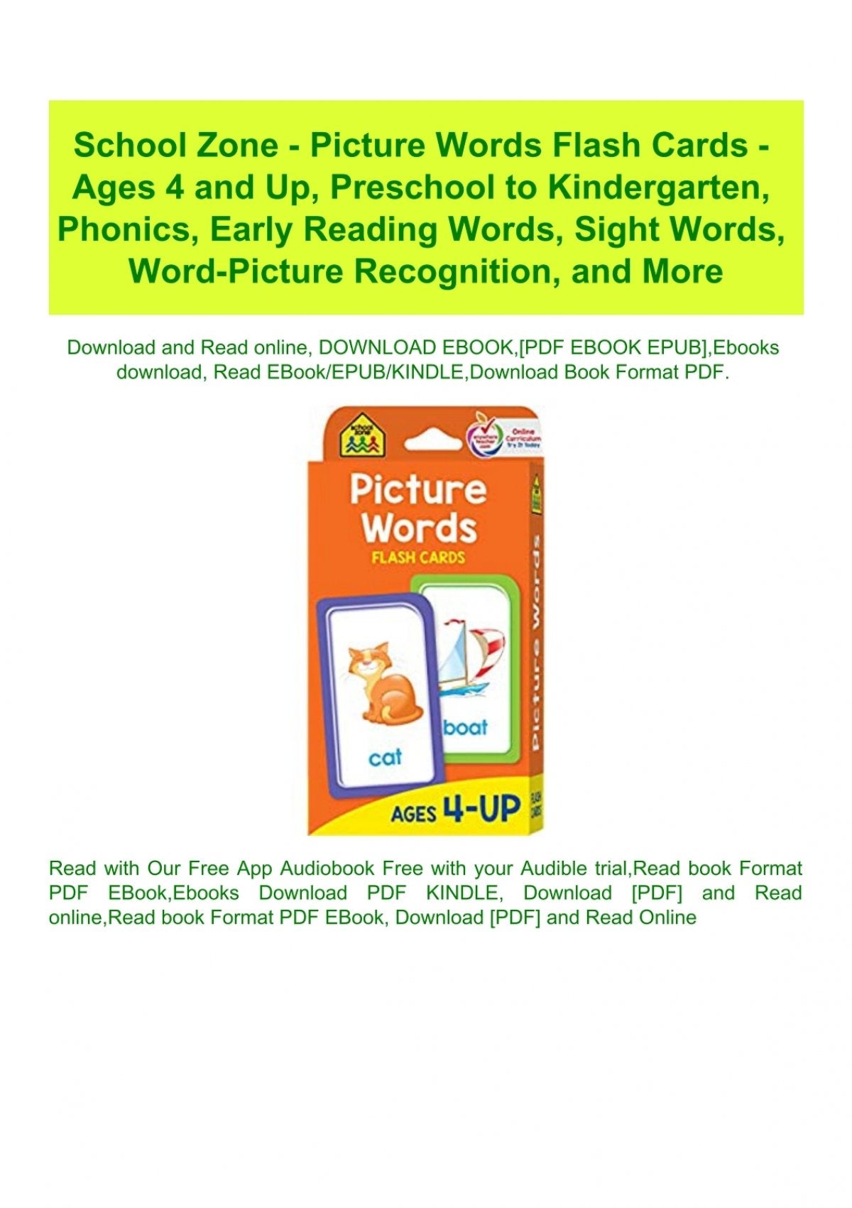 School Zone Sight Words Flash Cards