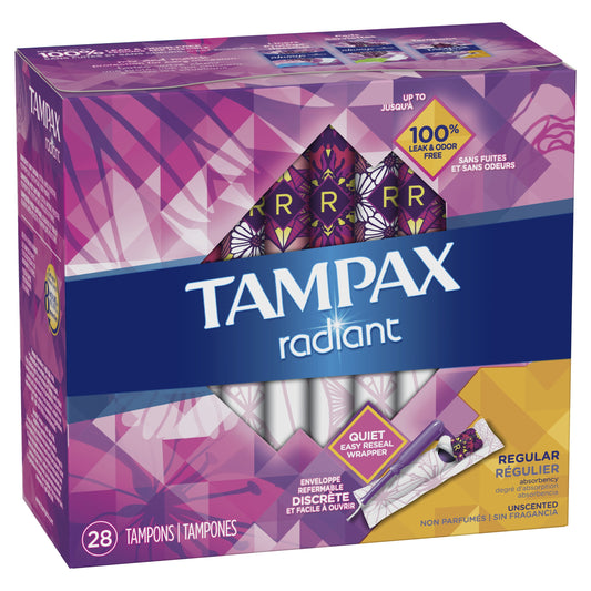 TAMPAX RADIANT REGULAR TAMPON 14CT