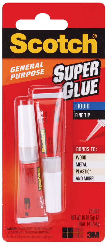 Scotch Super Glue Liquid 2/Pkg