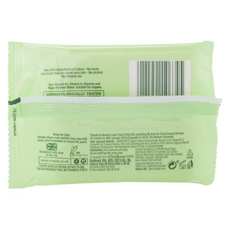 Simple Cleansing Facial Wipes 7 Count