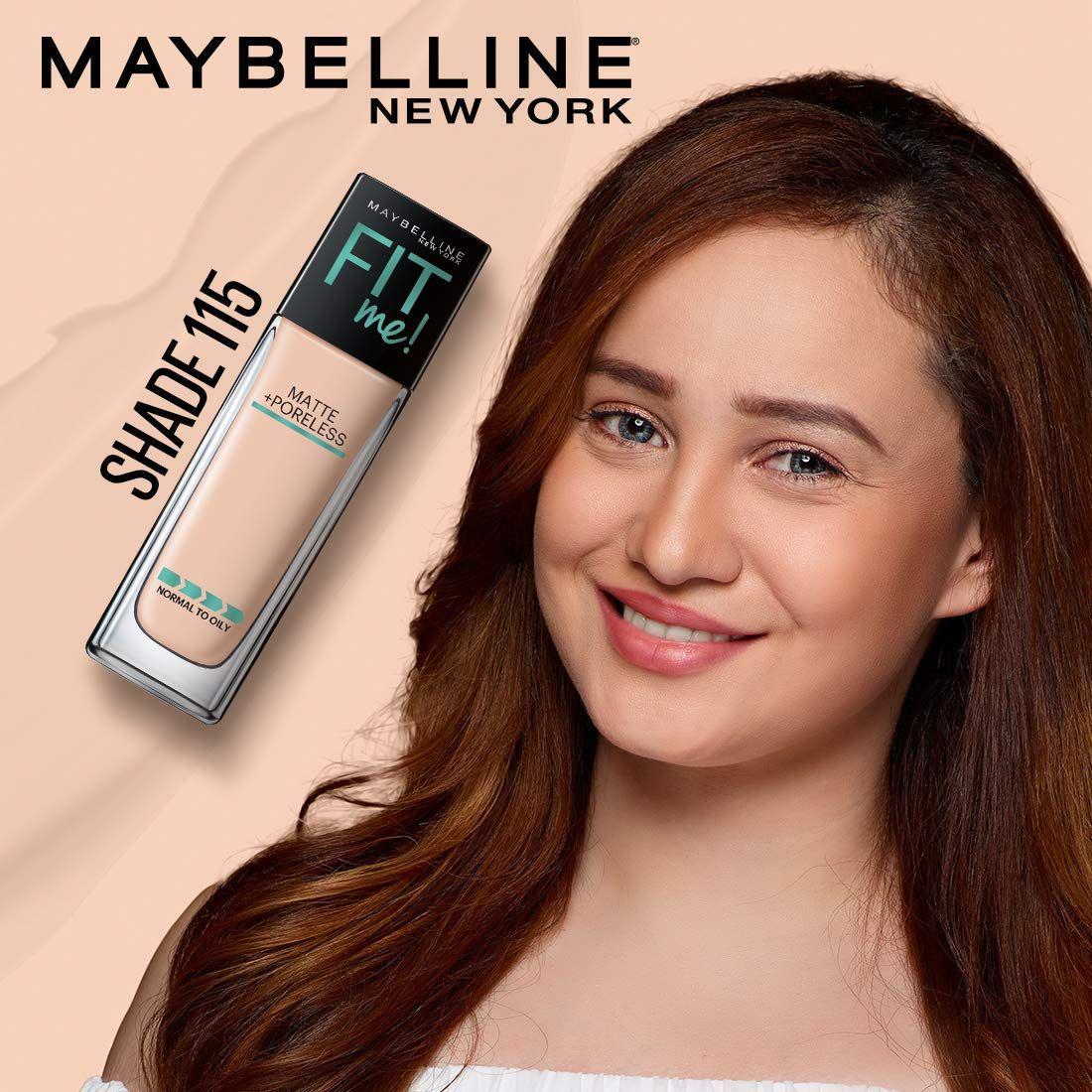 MAYBELLINE New York Fit Me Matte + Poreless Foundation Makeup, 120 Classic Ivory, 1 oz