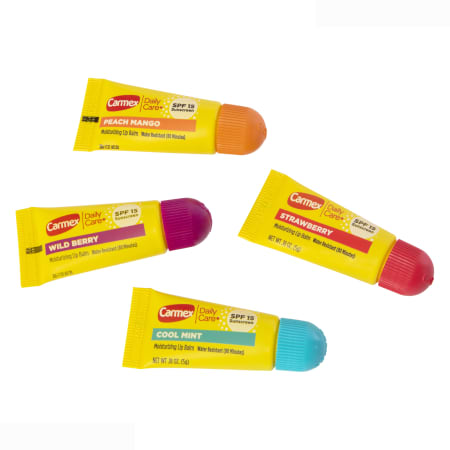 Carmex Lip Balm Tubes Mini 4 Pack Spf#15 Asst Flavors (4in)