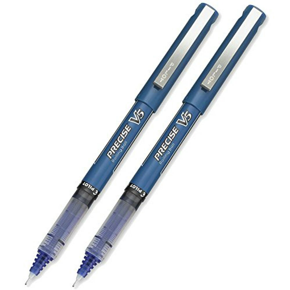 Pilot Precise V5 Rolling Ball Stick Pens, Extra Fine Point (0.5mm), Black, 2 Count