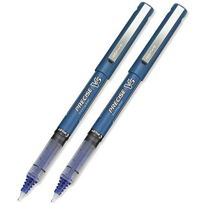 Pilot Precise V5 Rolling Ball Stick Pens, Extra Fine Point (0.5mm), Black, 2 Count