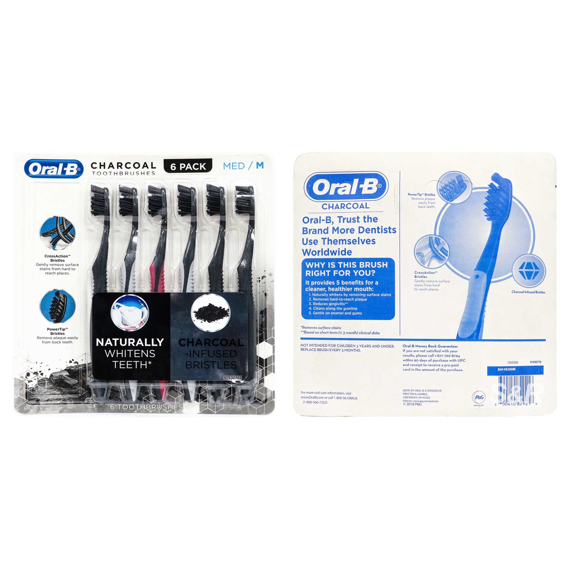 Oral-B Toothbrush Charcoal Medium Whitening Therapy