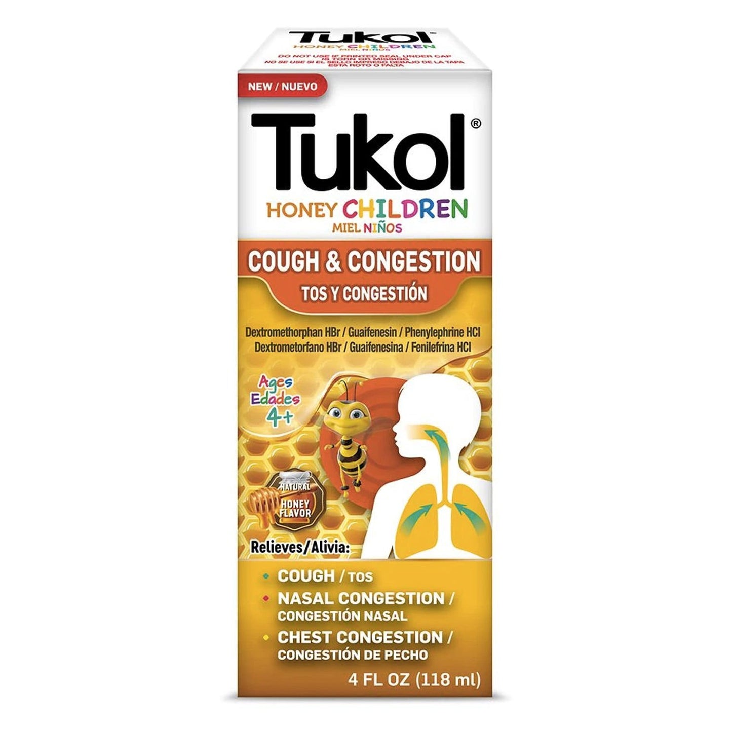 Tukol Cough and Congestion Relief Liquid - Natural Honey Flavor