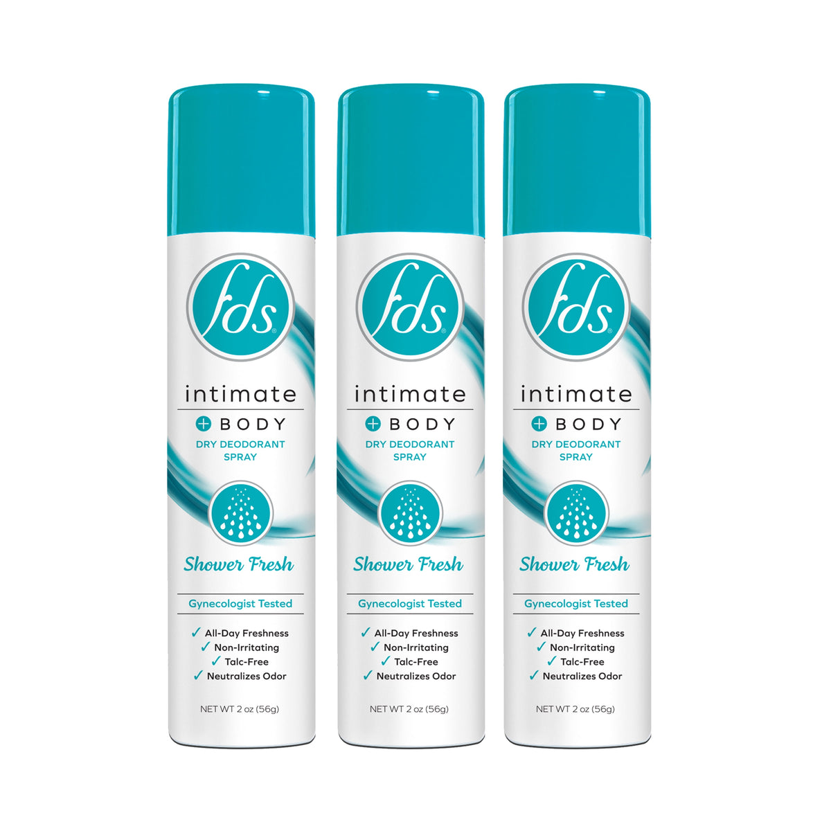 Fds Intimate + Body Dry Spray Deodorant Shower Fresh 2oz
