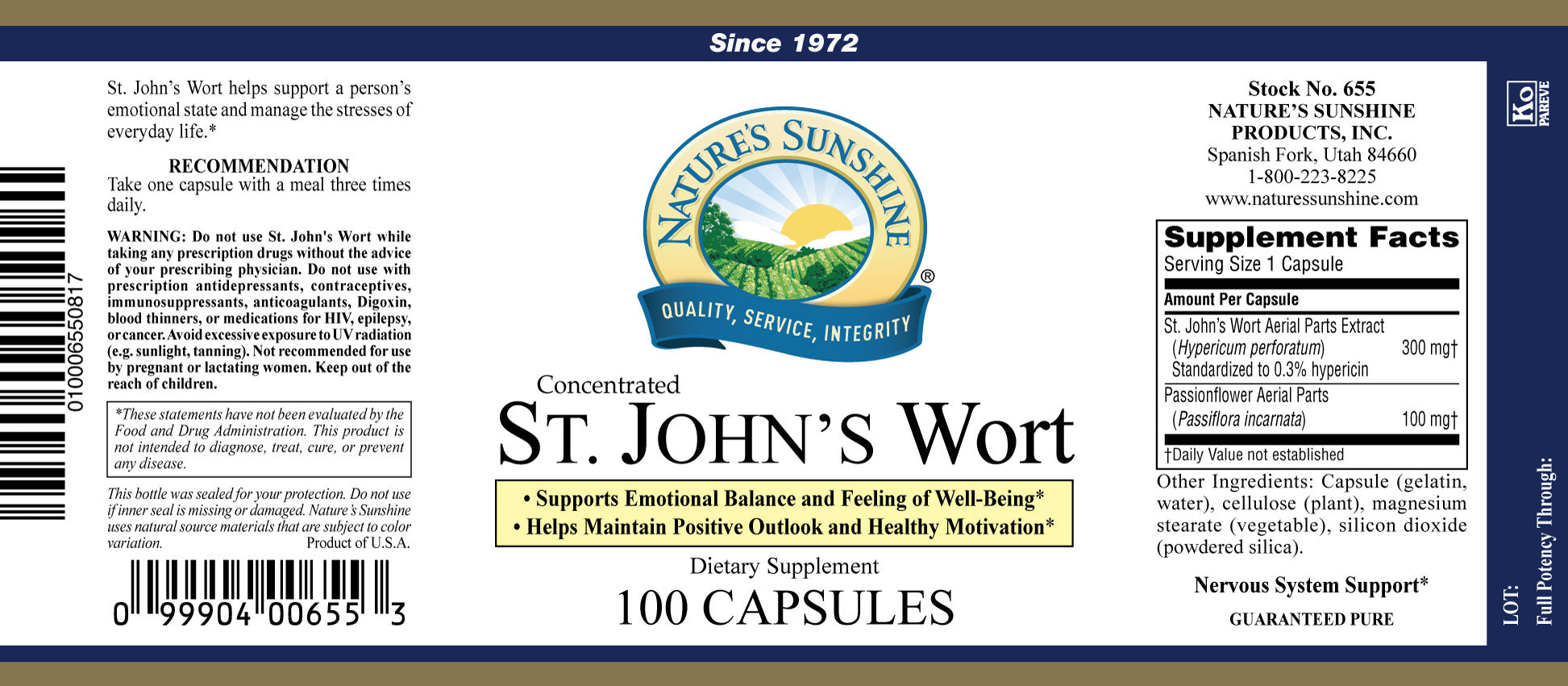 NB ST JOHNS WORT GC 100