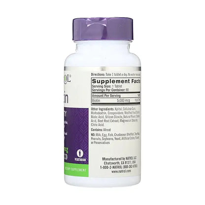BIOTIN 5000MCG DISLV TAB 60+18 NAT TRU