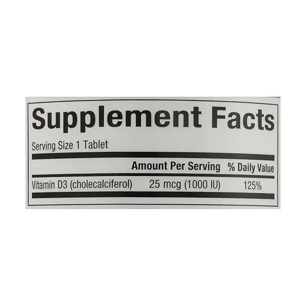 VITAMIN D3 TB 25MG-25MCG 100
