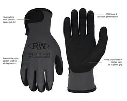 AWP Nitrile Coated Work Gloves, Large