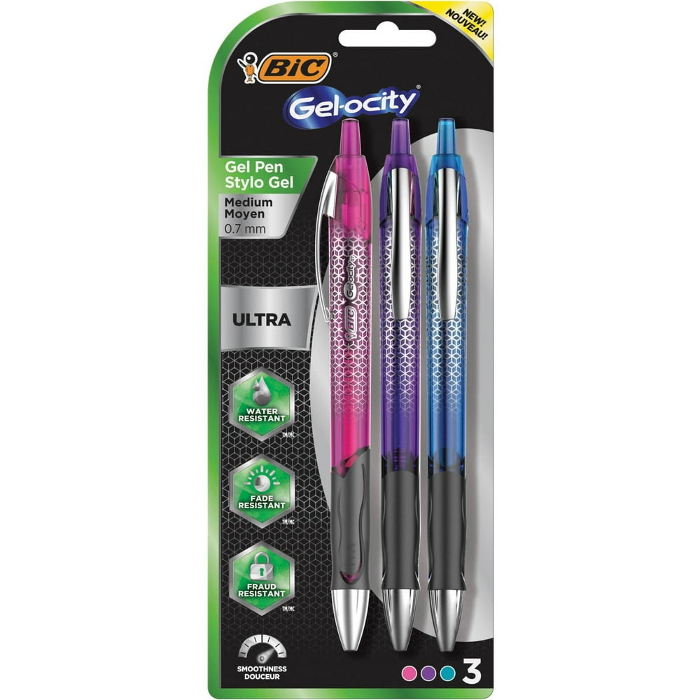 BiC Gel-ocity Retractable Pen - Assorted Colors, 4 count