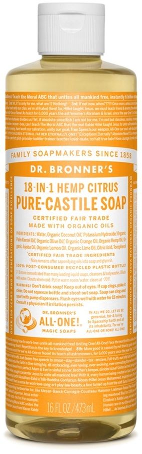 Dr. Bronners Citrus Orange 2oz (12in) Castile Soap