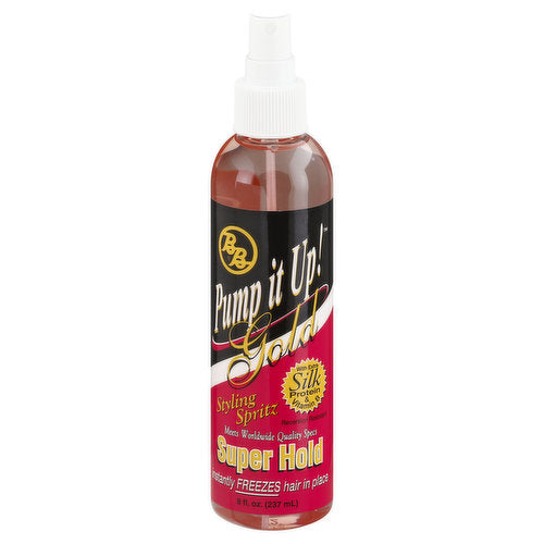 Bronner Bros Pump It up Styling Spritz Gold Super Hold, 8 oz