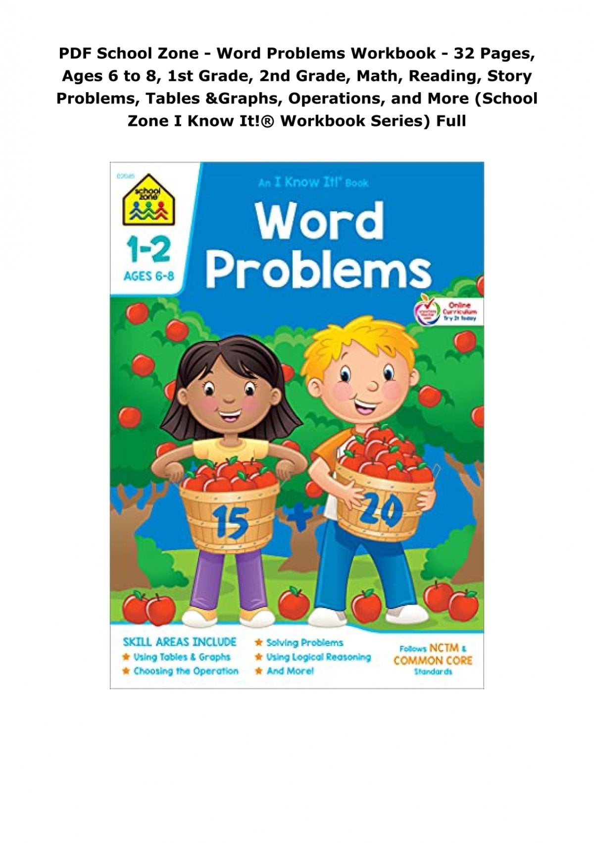 School Zone Word Problems