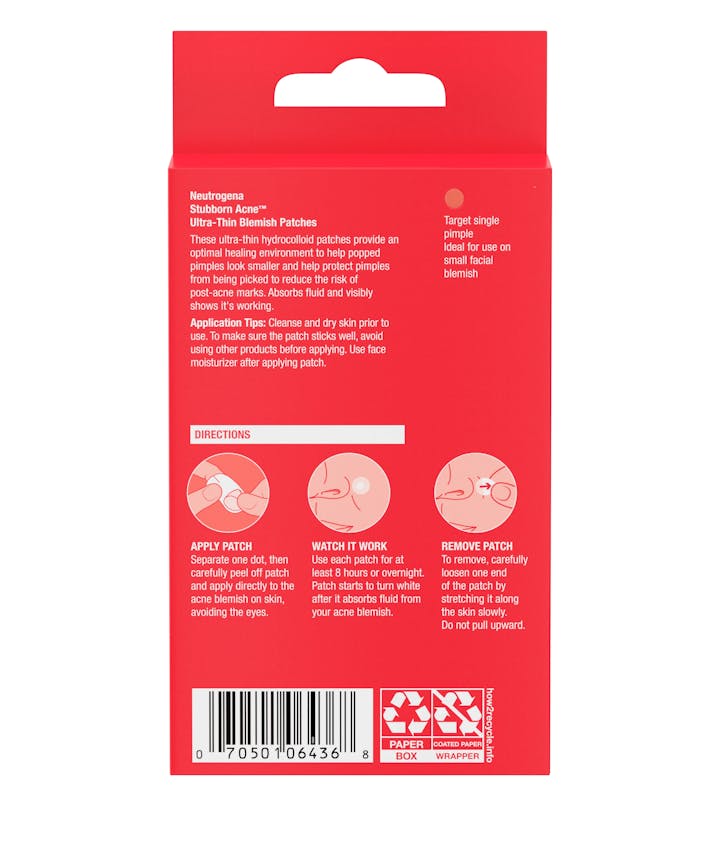 Neutrogena Stubborn Acne Ultra-Thin Blemish Patches, 10 count