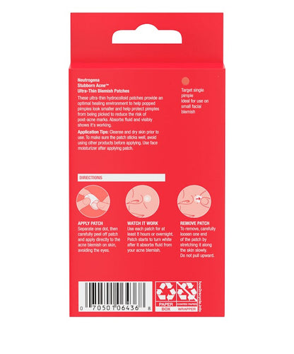 Neutrogena Stubborn Acne Ultra-Thin Blemish Patches, 10 count