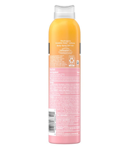 Neutrogena Invisible Daily Defense Spf60+ Body Spray 5oz