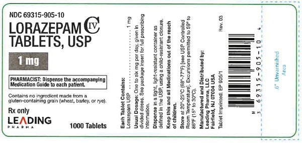 LORAZEPAM TB 1MG 1000          C4