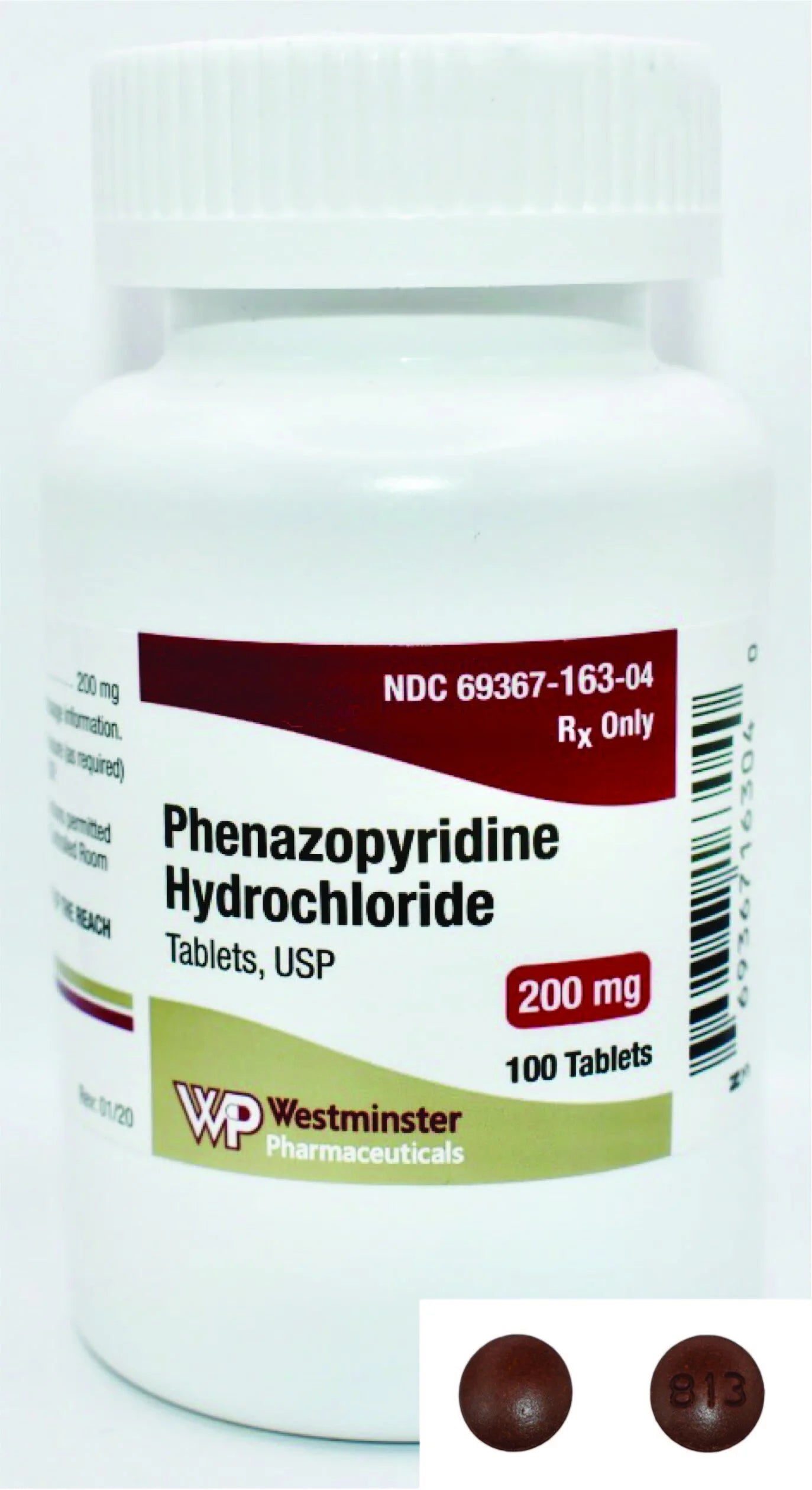 PHENAZOPYRIDINE HCL TB 200MG 100
