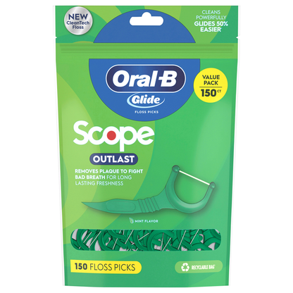 Oral-B Glide Floss Picks 150Ct Scope Outlast Bag Value Pack