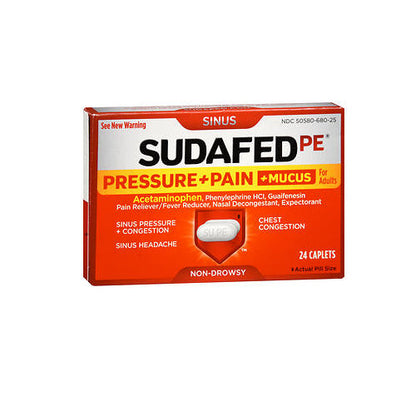 SUDAFED PE PRESSURE/PAIN CAPLET 24CT