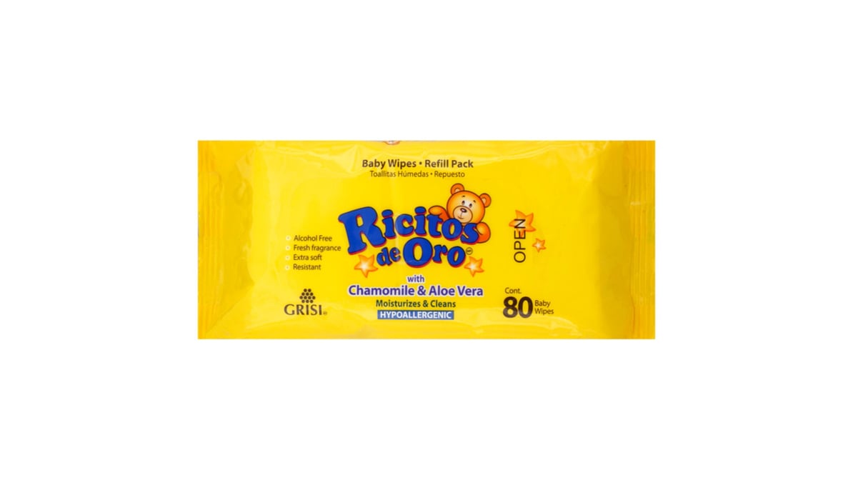 RICITOS DE ORO BABY WIPES 80 CT