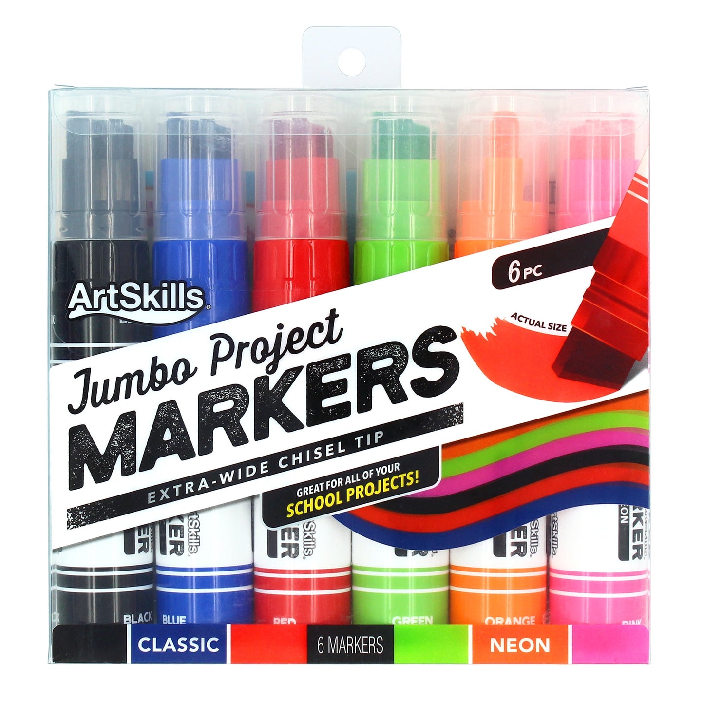 ArtSkills Classic Dual-Color Chisel Tip Project Markers, 4 count