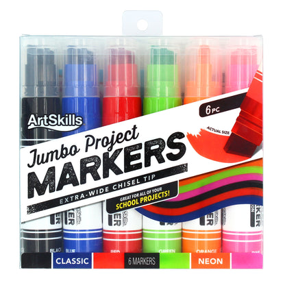 ArtSkills Classic Dual-Color Chisel Tip Project Markers, 4 count