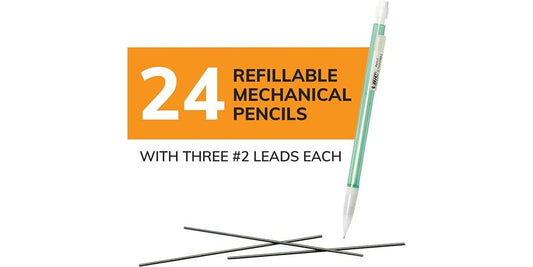 BiC Xtra Sparkle Mechanical Pencil With Shimmer Barrels, 24 count