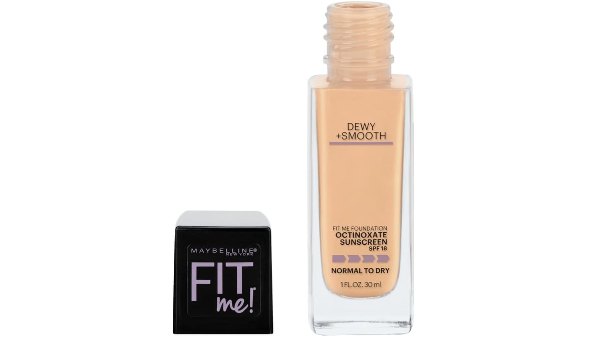 MAYBELLINE New York Fit Me Dewy + Smooth Foundation Makeup, 210 Sandy Beige, 1 oz