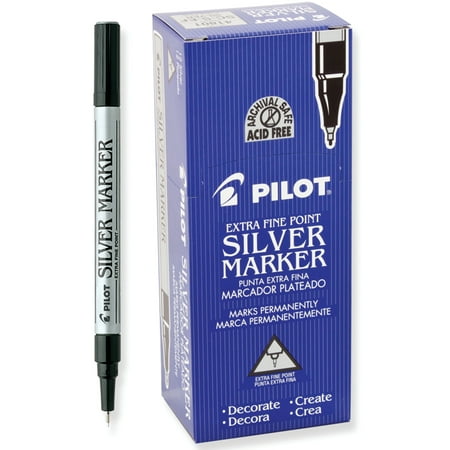 Pilot Metallic Permanent Marker  Extra-Fine  Silver