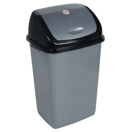 50 L SWING TRASH CAN, BLACK
